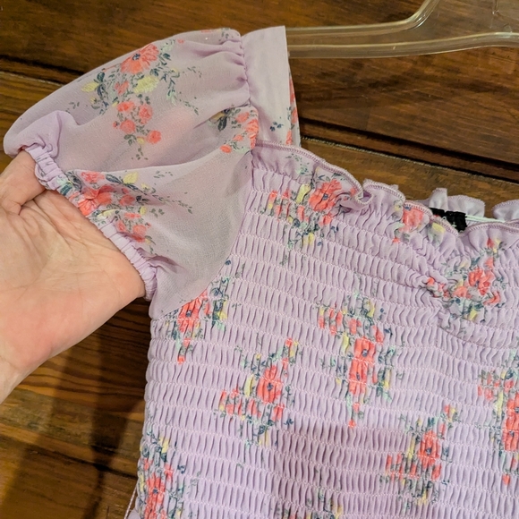 Lilt Pink Smocked Puff Sleeve Sundress - Picture 4 of 8